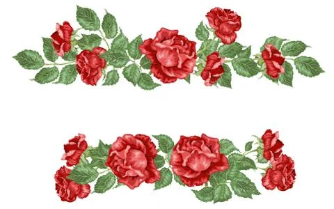 Red roses frames in vector ilustration Stock Illustration