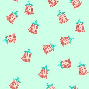 Red roses love vector seamless pattern Stock Illustration