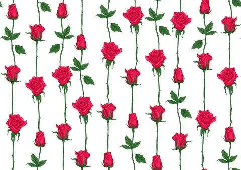 Red roses seamless pattern, background. Stock Illustration