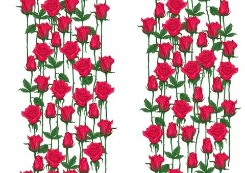 Red roses seamless pattern, background. Stock Illustration