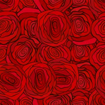 Red roses seamless pattern for valenine s day romantic wallpaper Stock Illustration
