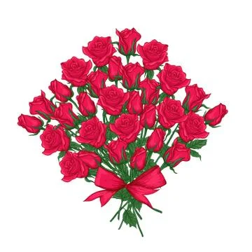 Red roses set.  Multicolor vector illustration. Element for design. Stock Illustration