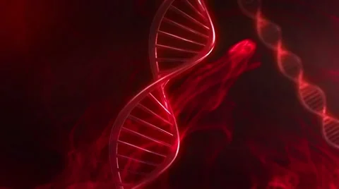 Red Rotating DNA with organic background Stock Footage 68054546