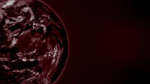 Red rotating Earth Stock Footage 10727196