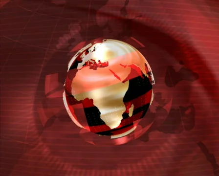 Red Rotating Globe Video stock 145989