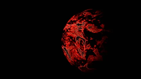 Red Rotating Planet A Stock Footage 133393656