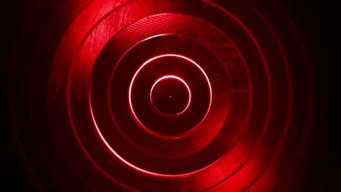 Red rotating rings loop Stock Footage 200920075