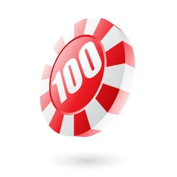 Red roulette chip 스톡 일러스트