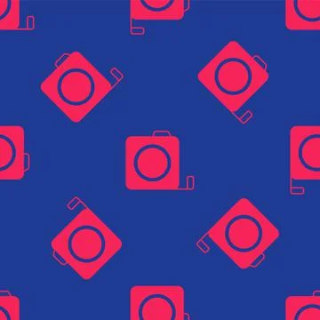 Red Roulette construction icon isolated seamless pattern on blue background.  Stock Illustration