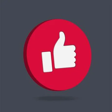 Red round 3d thumb up button イラスト素材