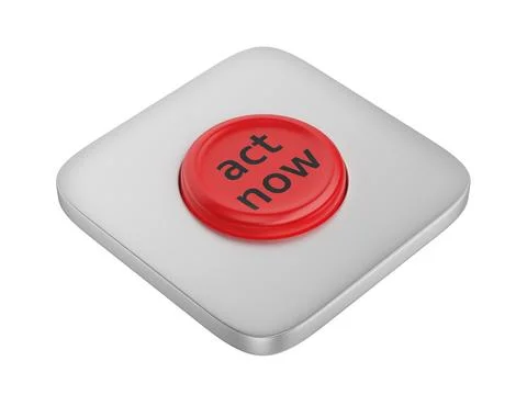 Red round act now button Stock Illustration