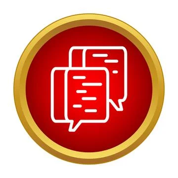 Red round app icon showing chat bubbles Stock Illustration