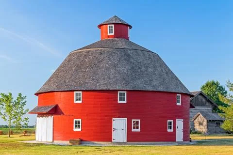 Red Round Barn Stock Photos