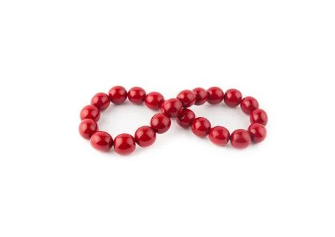 Red round beads 写真素材