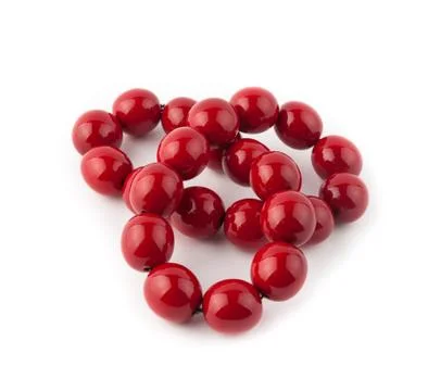 Red round beads Stock Photos