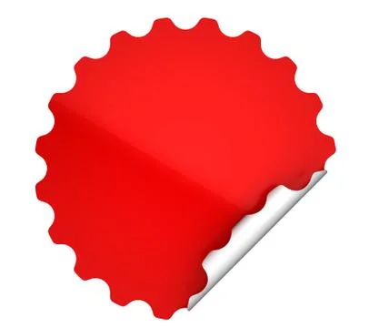 Red round bent sticker or label イラスト素材