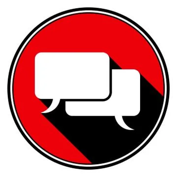Red round with black shadow - white speech bubbles Stock Illustration