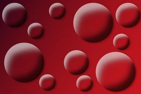Red round bubble balls shape foam bubbles liquid water fluid shiny soap ball Stock Illustration