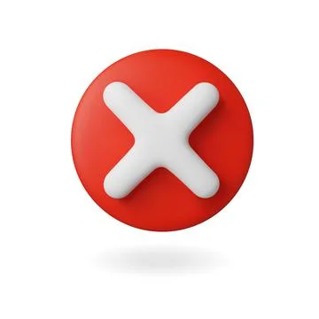Red round button with 3d cross Stock Illustration