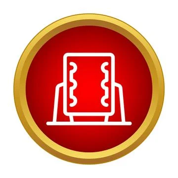 Red round button machine icon graphic 스톡 일러스트