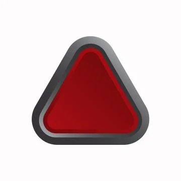 Red round button with metallic border icon vector Stock Illustration