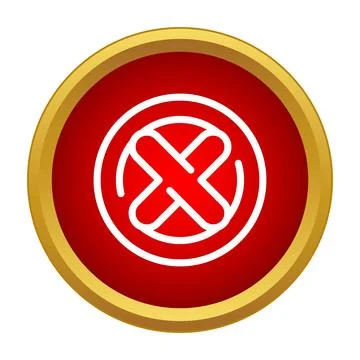 Red round button showing negative cross symbol Stock Illustration