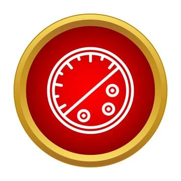 Red round button showing a simple measurement icon Stock Illustration