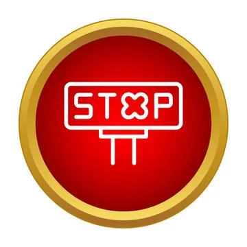 Red round button showing stop signal or warning Stockillustratie