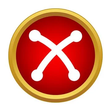 Red round button showing white x mark Stock Illustration