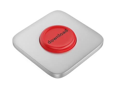 Red round download button 스톡 일러스트