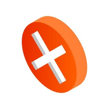 Red round element icon, isometric 3d style Stock Illustration