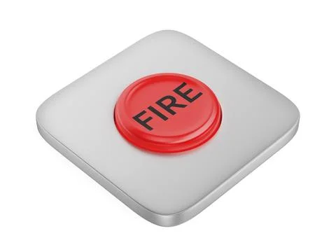 Red round fire button Illustrazione stock