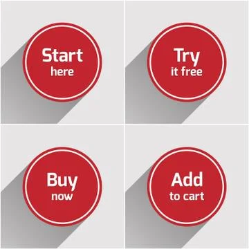 Red round flat web buttons set Stock-Illustration