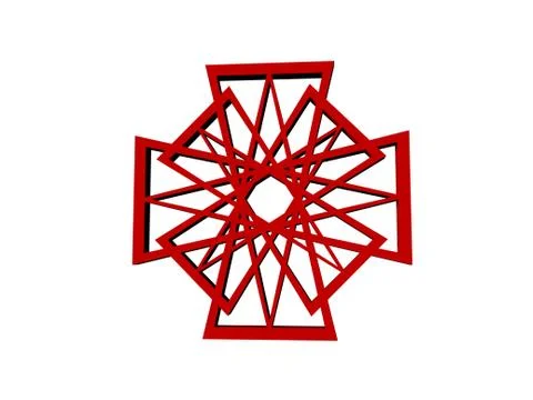 Red round flowers pattern Stock Illustration