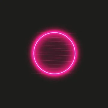Red round frame. Shining circle banner. Isolated on black transparent background Stock Illustration