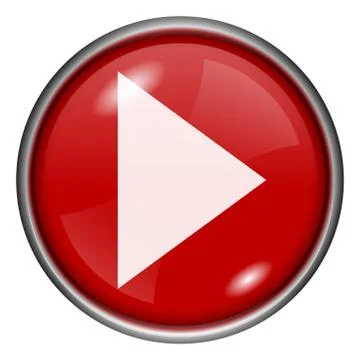 Red round glossy icon Stock Illustration