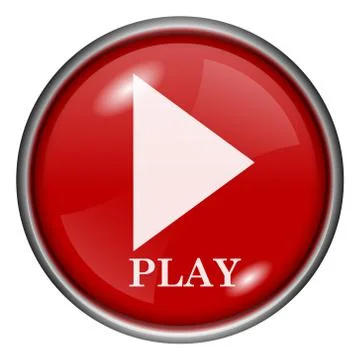 Red round glossy icon Stock Illustration