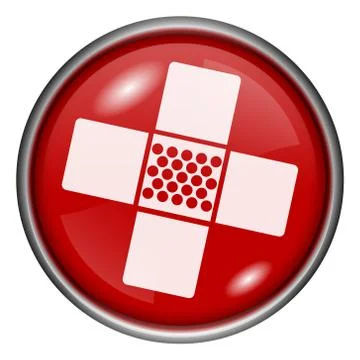 Red round glossy icon Stock Illustration