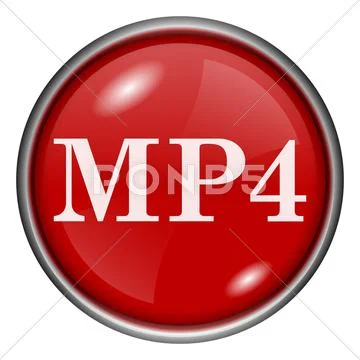 Red round glossy icon Stock Illustration