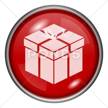 Red round glossy icon Stock Illustration