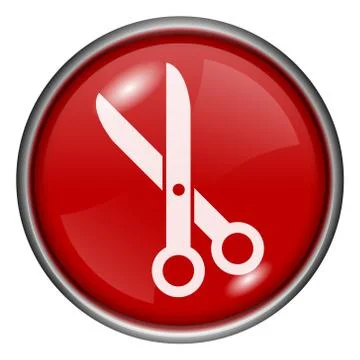 Red round glossy icon Stock Illustration