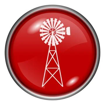 Red round glossy icon Stock Illustration