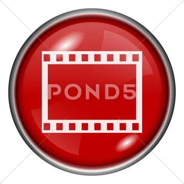 Red round glossy icon Stock Illustration