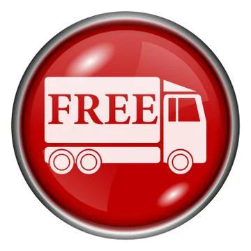 Red round glossy icon Illustration