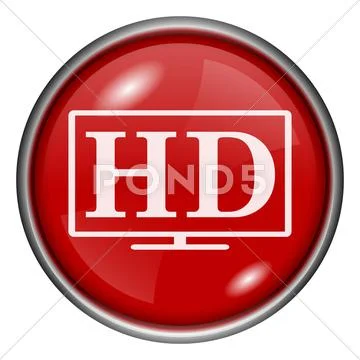Red round glossy icon Stock Illustration