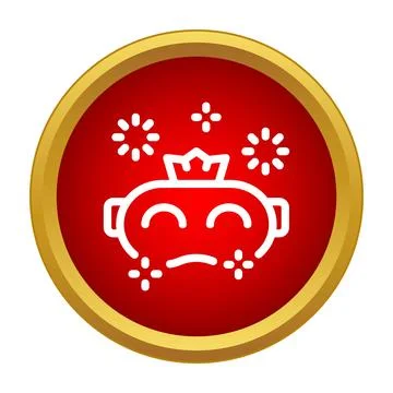 Red round icon showing festive celebration concept Stock Illustration