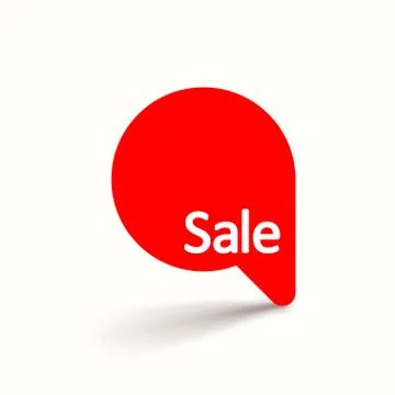 Red round label on white with shadow Stock Illustration