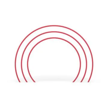 Red round level arch metallic construction geometric 3d element decorative de Stock Illustration