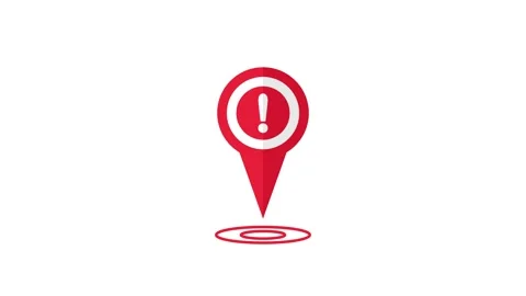Red round location warning map pin icon animation. Vídeos de archivo 327554462