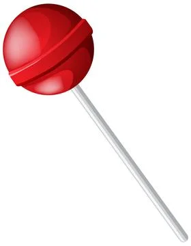 Red Round Lollipop Candy on a White Stick Vector Illustration Stock Illustration